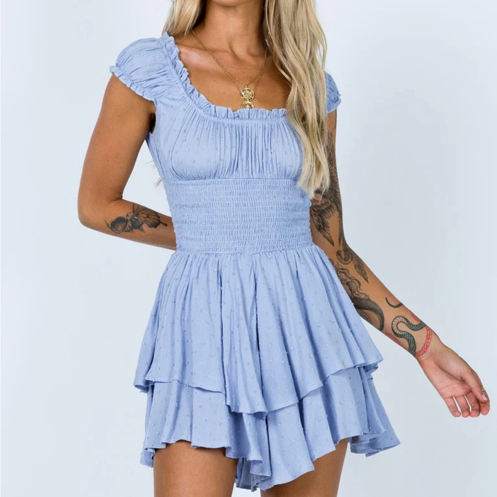 Blue love galore romper